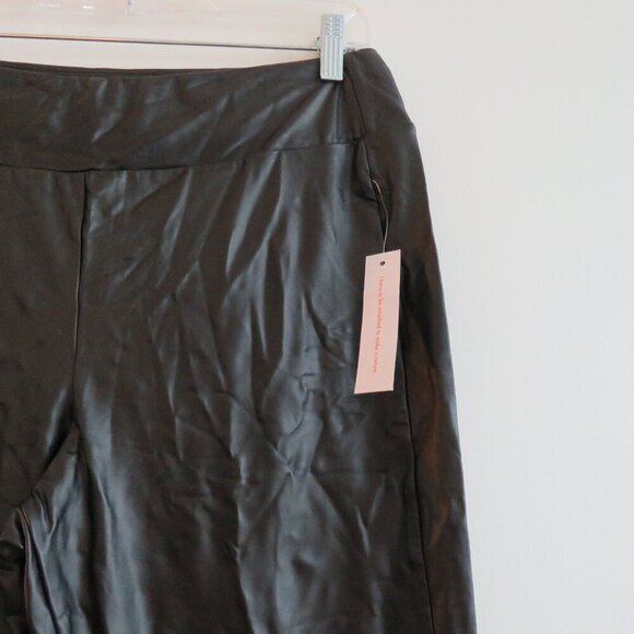 MODCLOTH Keen on Sheen Faux Vegan Leather Leggings in Black Goth - Size L NWT - Picture 8 of 14